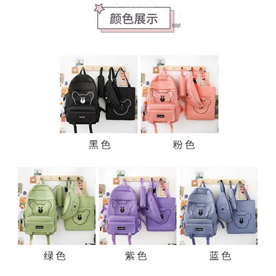Набор рюкзак из 4 предметов, арт Р73, цвет:фиолетовый